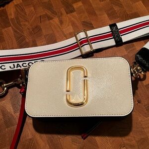 Marc Jacobs Cream Crossbody Bag with Black Accents